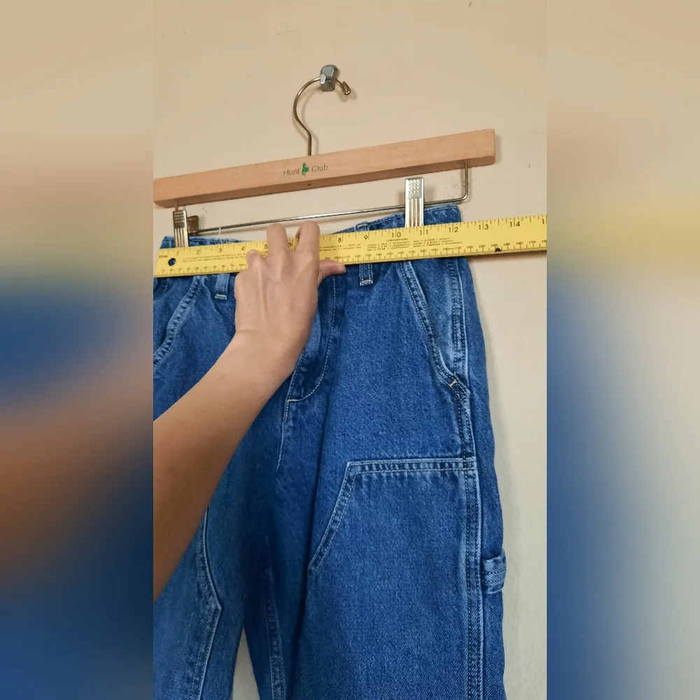 Old Navy Girls High Rise Built Tough Carpenter Utility Denim Blue Jeans